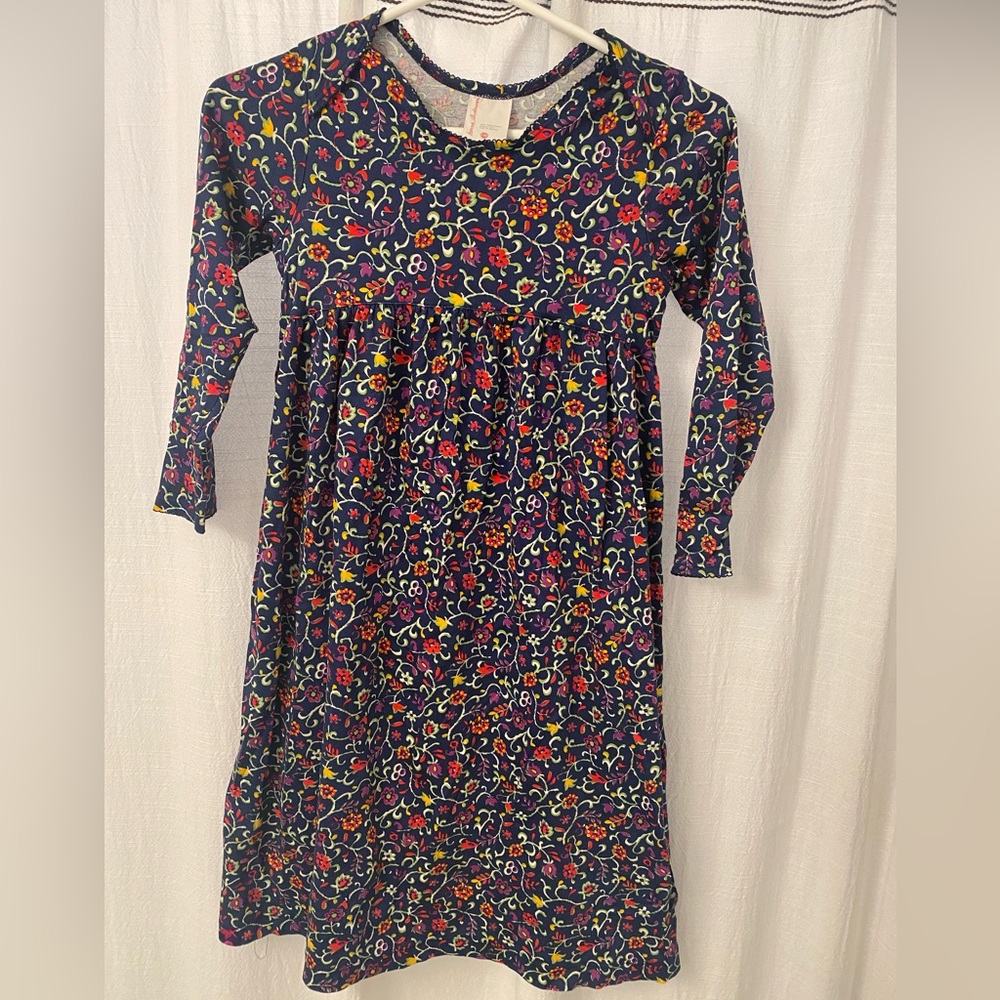 Hanna Andersson Navy, Red and Yellow Floral dress